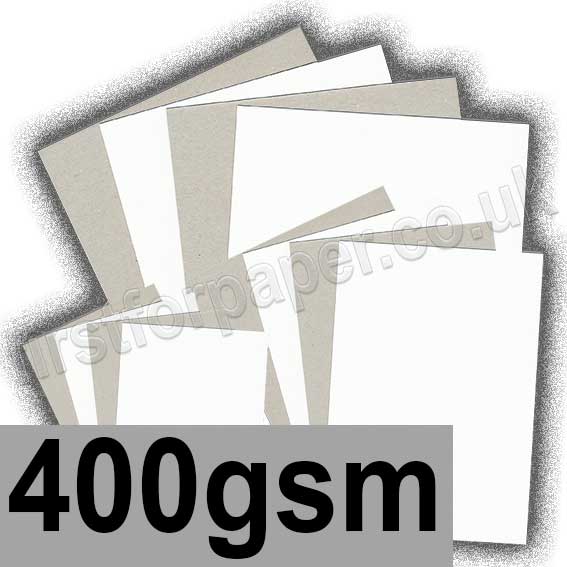 Grey Backed White Lined Chipboard, 400gsm