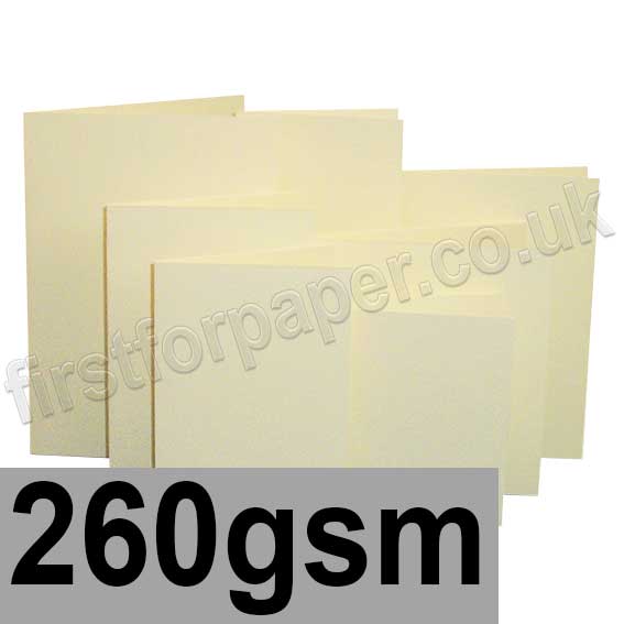 Linen Texture, 260gsm, Pre-Creased, Single Fold Cards, Cream