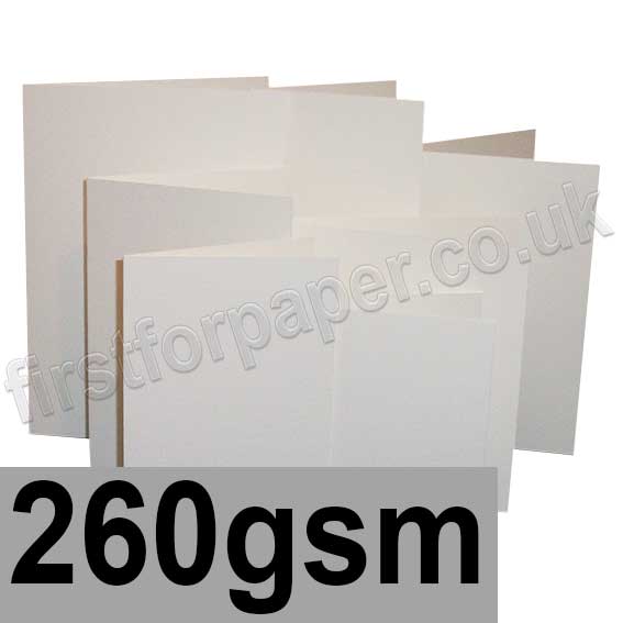 Linen Texture, 260gsm, Pre-Creased, Single Fold Cards, White