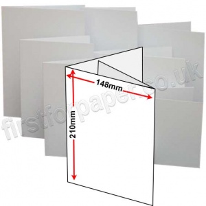 Swift, Pre-creased, Two Fold (3 Panels) Cards, 300gsm, 148 x 210mm (A5), White (New Formula)