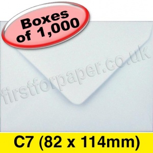 Apollo Greetings Card Envelope, C7 (82 x 114mm), White - 1,000 Envelopes