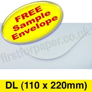 Sample Apollo Envelope, DL (110 x 220mm), White