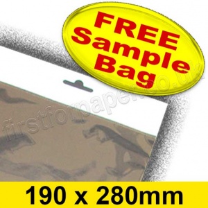 Sample Olympus, Cello Bag, with Euroslot Header, Size 190 x 280mm