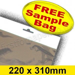 Sample Olympus, Cello Bag, with Euroslot Header, Size 220 x 310mm