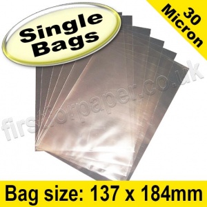 Cello Bag, with plain flaps, Size 137 x 184mm