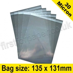 Cello Bag, with self seal flaps, Size 135 x 131mm - 200 bags