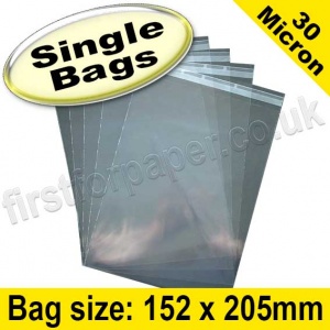 EzePack, Cello Bag, with re-seal flaps, Size 152 x 205mm