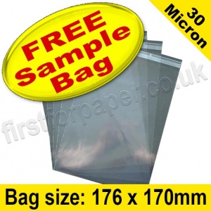 Sample EzePack, Cello Bag, with re-seal flaps, Size 176 x 170mm