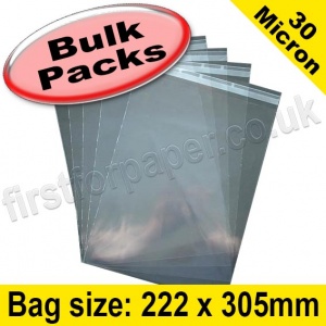 EzePack, Cello Bag, with re-seal flaps, Size 222 x 305mm - 1,000 pack