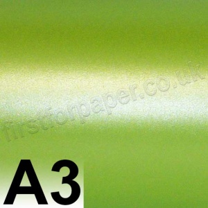 Centura Pearl, Single Sided, 310gsm, A3, Chartreuse