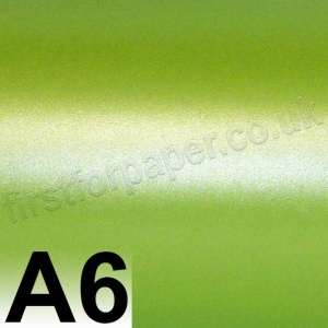 Centura Pearl, Single Sided, 310gsm, A6, Chartreuse