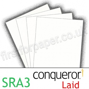 Conqueror Textured Laid, 300gsm, SRA3, Brilliant White