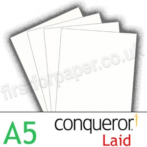 Conqueror Textured Laid, 300gsm, A5, Diamond White