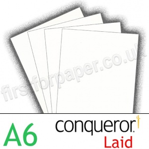 Conqueror Textured Laid, 300gsm, A6, Diamond White