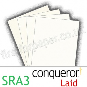 Conqueror Textured Laid, 300gsm, SRA3, High White