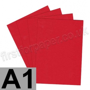 Colorset Recycled Paper, 120gsm, A1, Bright Red - per 50 sheets