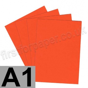 Colorset Recycled Paper, 120gsm, A1, Deep Orange - per 50 sheets