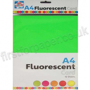Fluorescent Card, 10 Assorted Sheets