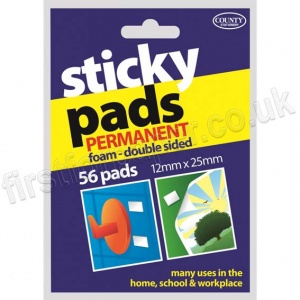 Permanent Foam Sticky Pads, Pack of 56