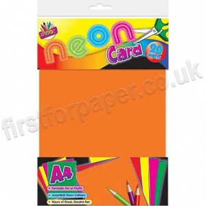 Neon Card, 20 Assorted Sheets