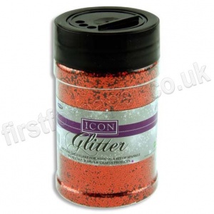 Icon Glitter, Medium Sized Flake, 110g - Red