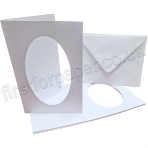 Dragonz, Oval Aperture, Plain White Single-Fold Cards, 5 x 7''  With Envelopes - Pack of 10