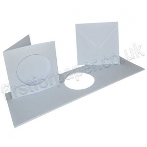 Dragonz, Circle Aperture, Plain White Two-Fold Cards, 144mm Square With Envelopes - Pack of 10