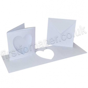 Dragonz, Heart Aperture, Plain White Two-Fold Cards, 144mm Square With Envelopes - Pack of 10