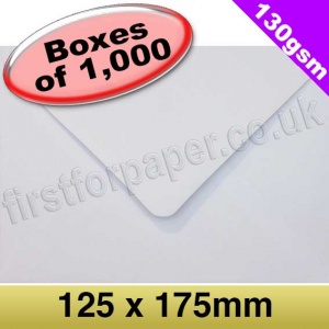 Artemis Premium Gummed Greetings Card Envelope, 130gsm, 125 x 175mm, White - 1,000 Envelopes