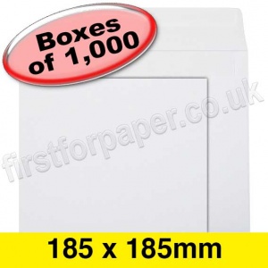 Calypso, Peel & Seal, Greetings Card Envelope, 185 x 185mm, White - 1,000 Envelopes