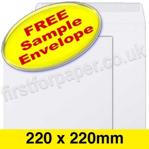 •Sample Calypso Envelope, Peel & Seal, 220 x 220mm, White