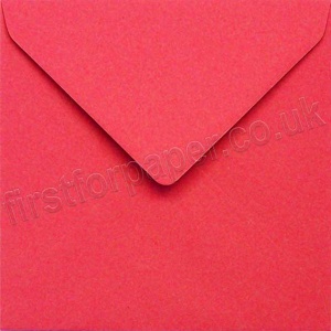 Colorset Recycled Gummed Envelopes, 155mm Square, Bright Red