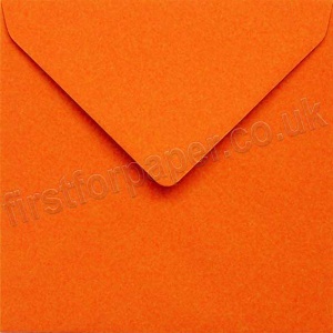 Colorset Recycled Gummed Envelopes, 155mm Square, Deep Orange