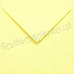 Colorset Recycled Gummed Envelopes, 155mm Square, Lemon