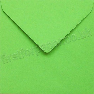 Colorset Recycled Gummed Envelopes, 155mm Square, Lime