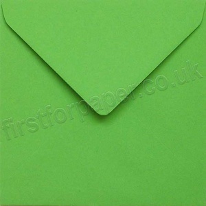 Colorset Recycled Gummed Envelopes, 155mm Square, Spring Green