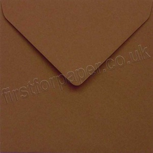 Colorset Recycled Gummed Envelopes, 155mm Square, Tuscan Brown