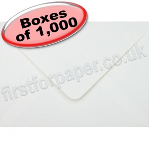 Merlin Laid, Textured Greetings Card Envelope, C6 (114 x 162mm), White - 1,000 Envelopes