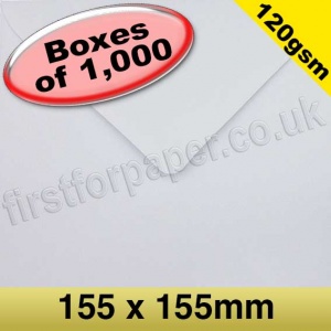 Mercury, Premium Gummed Greetings Card Envelope, 120gsm, 155mm Square, White - 1,000 Envelopes