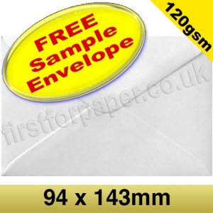 Sample Vesta Premium Gummed Greetings Card Envelope, 120gsm, 94 x 143mm, White