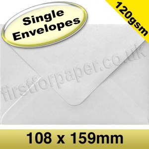 Vesta Premium Gummed Greetings Card Envelope, 120gsm, 108 x 159mm, White