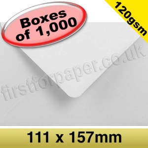 Vesta Premium Gummed Greetings Card Envelope, 120gsm, 111 x 157mm, White - 1,000 Envelopes