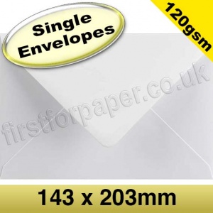 Vesta Premium Gummed Greetings Card Envelope, 120gsm, 143 x 203mm, White
