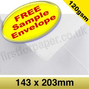 Sample Vesta Premium Gummed Greetings Card Envelope, 120gsm, 143 x 203mm, White