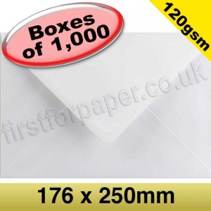 Vesta Premium Gummed Greetings Card Envelope, 120gsm, 176 x 250mm, White - 1,000 Envelopes