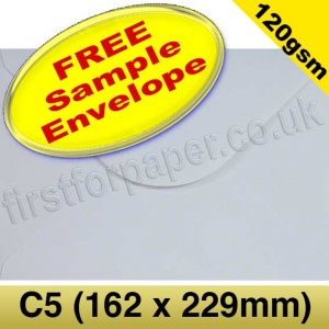 Sample Vesta Premium Gummed Greetings Card Envelope, 120gsm, C5 (162 x 229mm), White