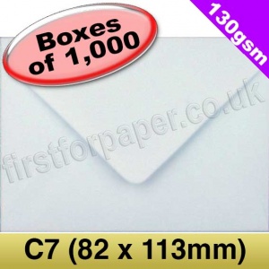 Artemis Premium Gummed Greetings Card Envelope, 130gsm, C7 (82 x 113mm), White - 1,000 Envelopes