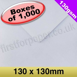 Artemis Premium Gummed Greetings Card Envelope, 130gsm, 130mm Square, White - 1,000 Envelopes
