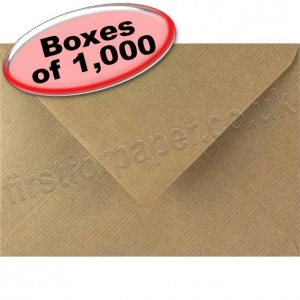 Spectrum Greetings Card Envelope, 125 x 175mm, Ribbed Kraft - 1,000 Envelopes