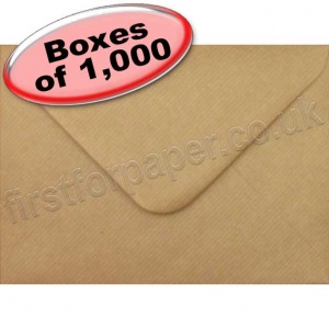 Neptune Ribbed Kraft, Greetings Card Envelope, 133 x 184mm - 1,000 Envelopes